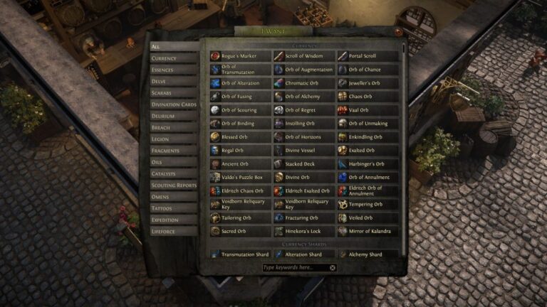 Path of Exile’s Currency Exchange Market is Not Available in Standard Leagues