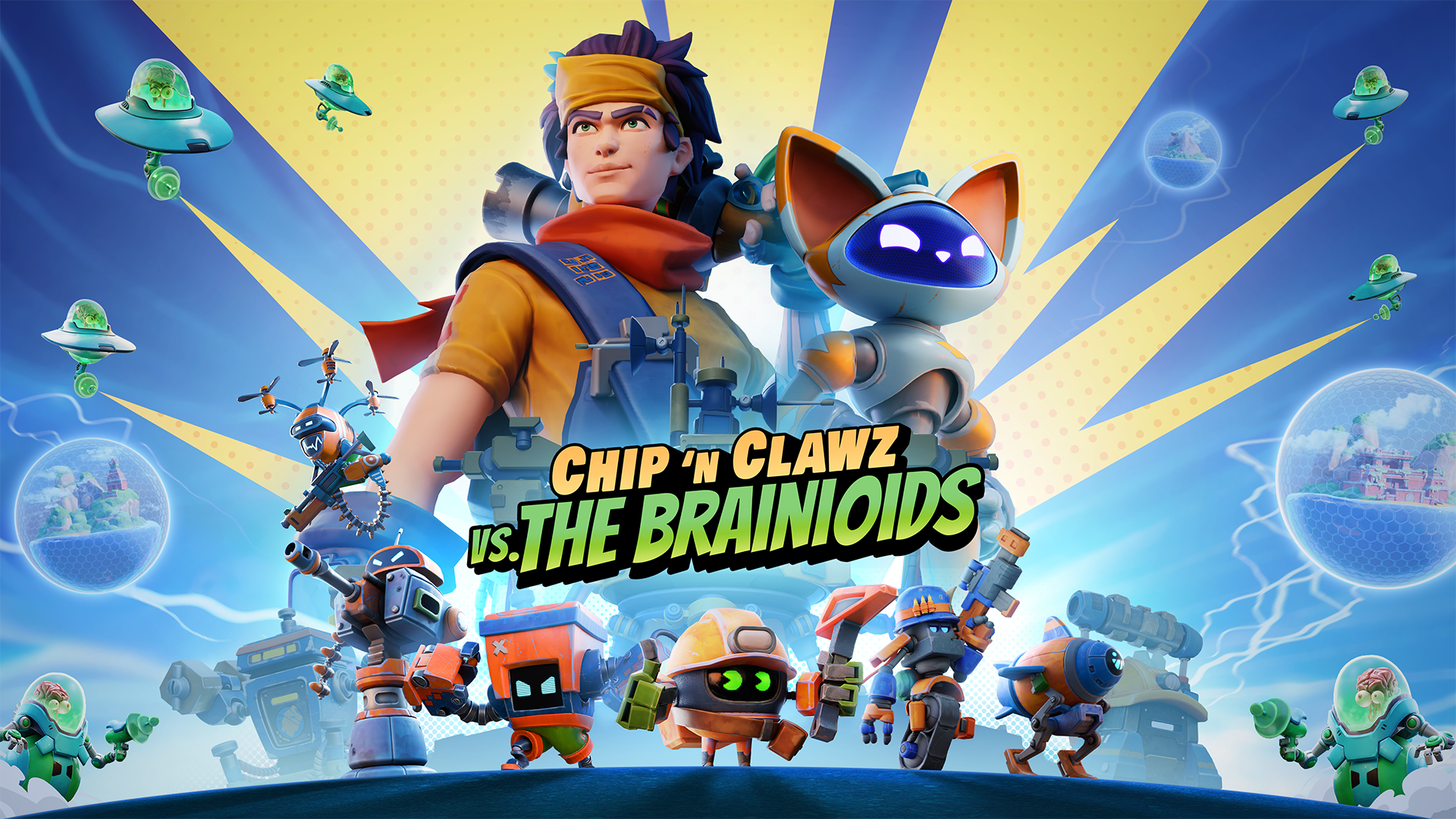 CHIP ‘N CLAWZ VS. THE BRAINIOIDS AVAILABLE NOW ON PC, PS5, AND XBOX
