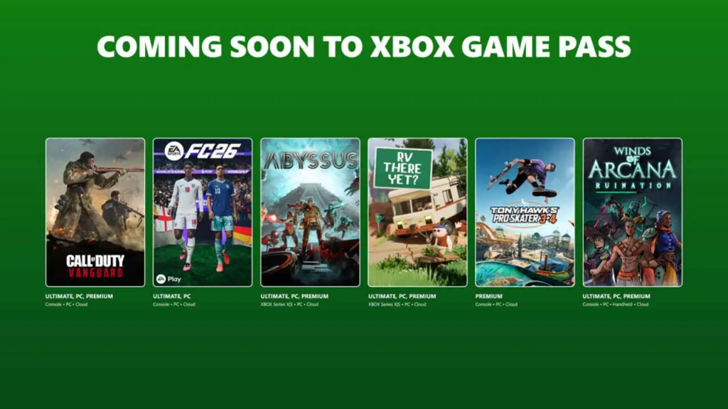 Xbox Game Pass New Game additions in June